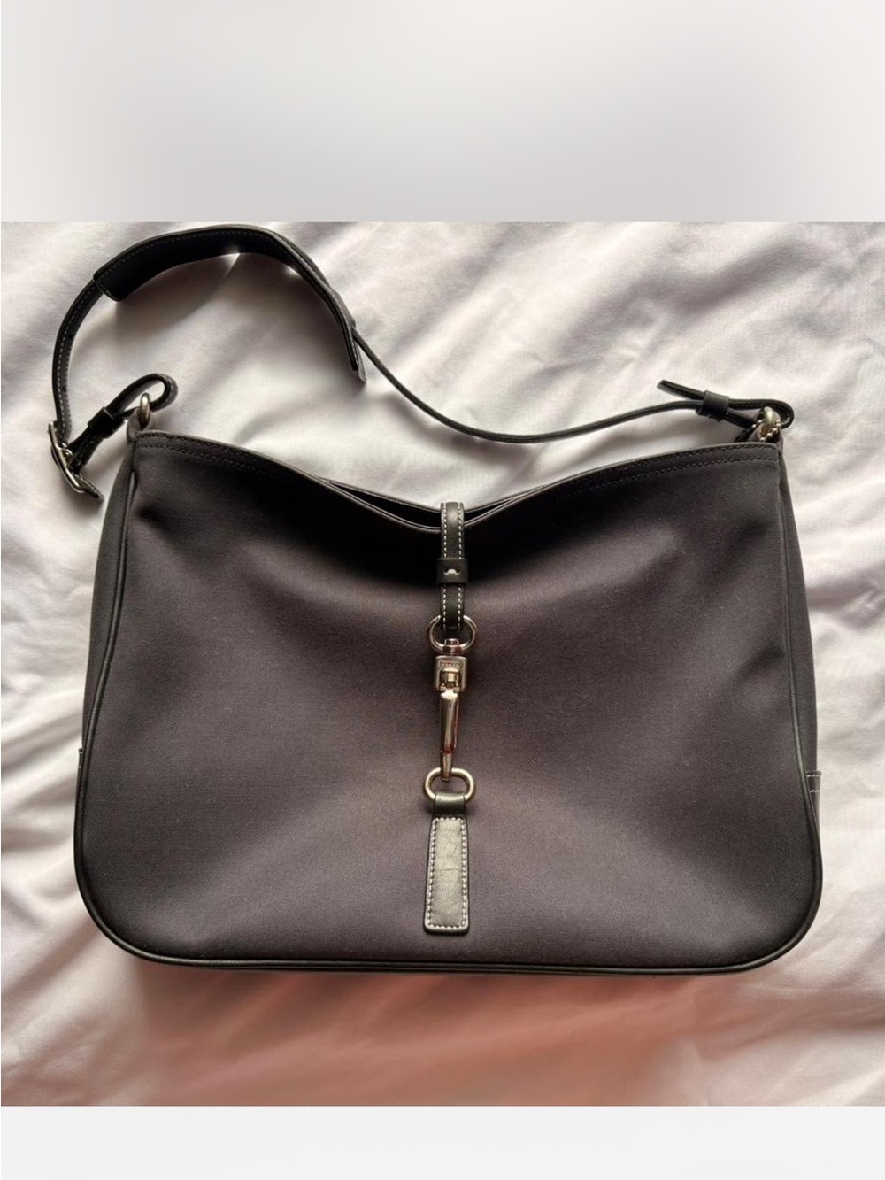 Coach Black Shoulder Hobo with Silver-Tone Hardware